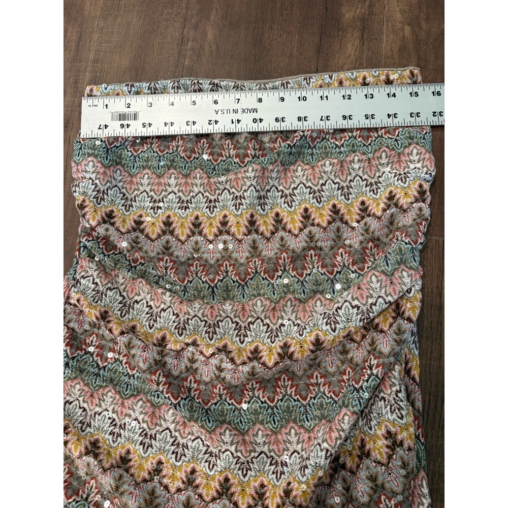 EXPRESS Women's Zig Zag Sequins Multi Color Tube Strapless Top Size Medium - Picture 7 of 8